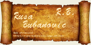 Rusa Bubanović vizit kartica